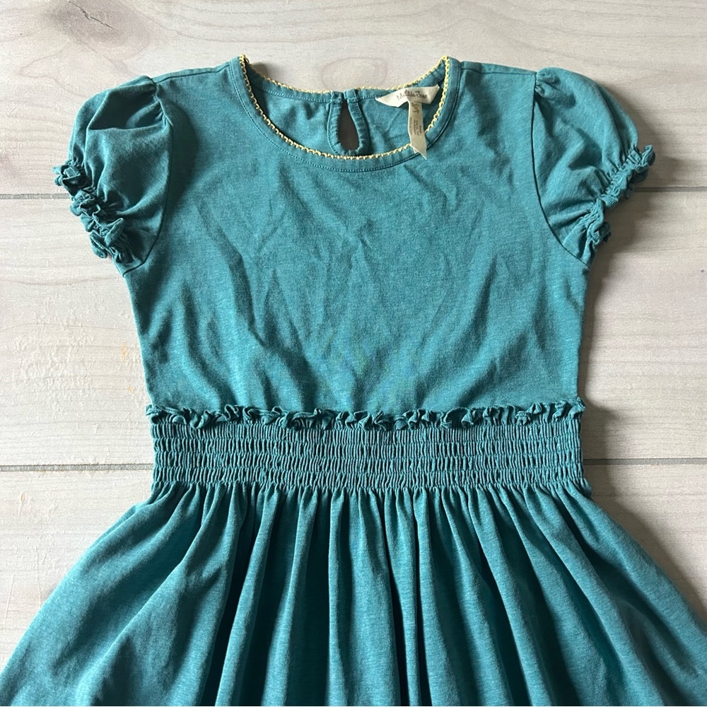 Matilda Jane Teal Pull On Ruffle Dress - Picture 2 of 3